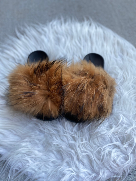Natural Raccoon Slippers