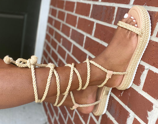 Rope Lace Up Sandal